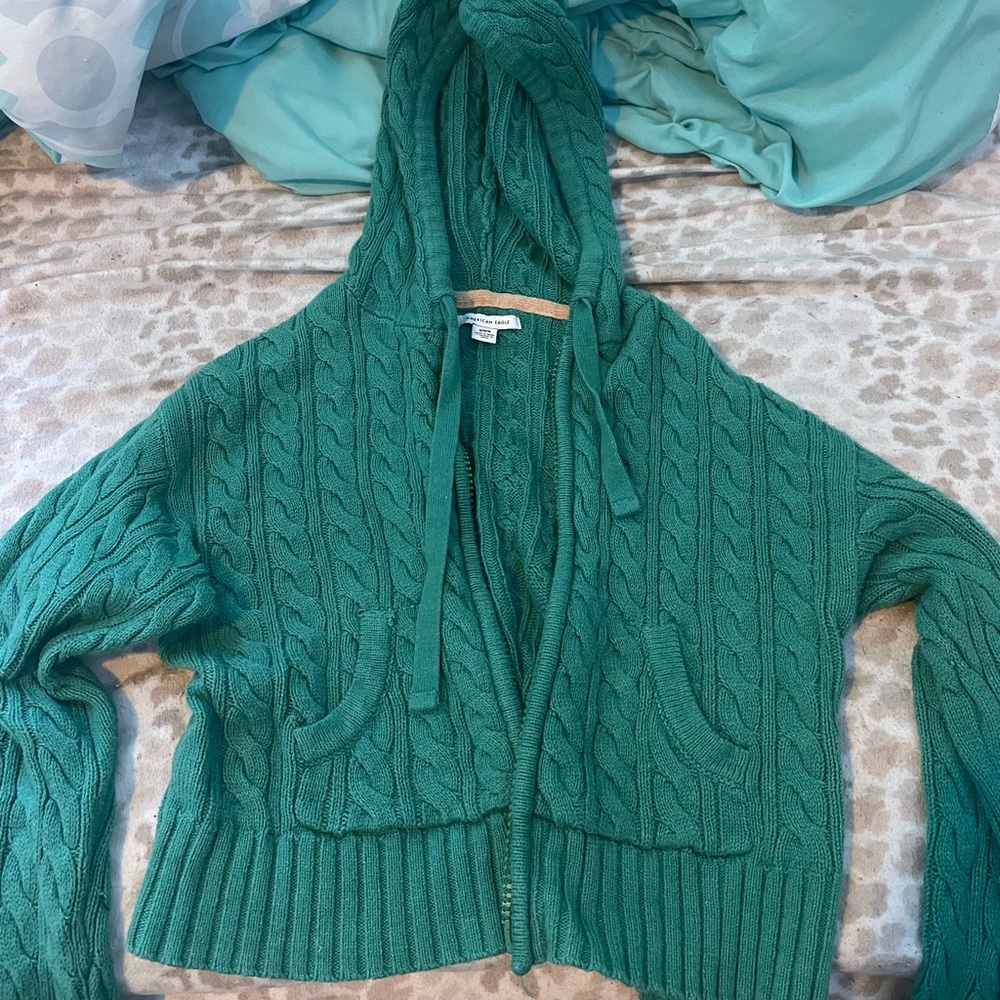 American Eagle cropped zip up sweatshirt